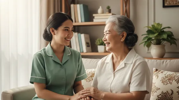 Caregiver and senior